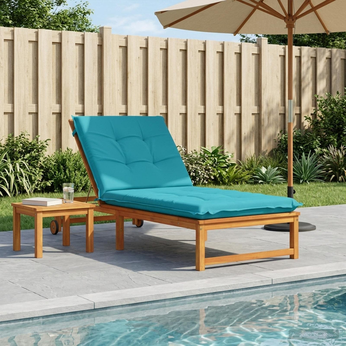Sunlounger Cushion GEMERT Polyester 190 x 90 x 9 cm Turquoise
