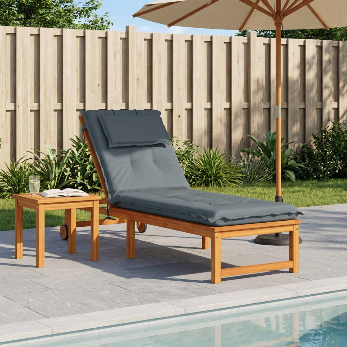 Sunlounger Cushion GEMERT 100% Polyester Melange Blue