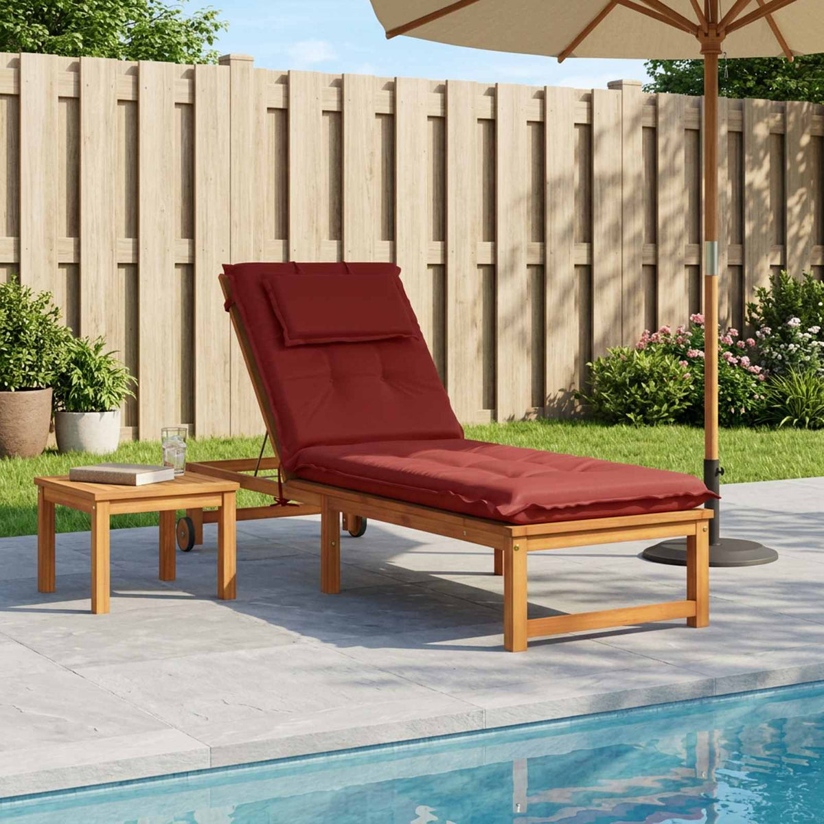 Sunlounger Cushion GEMERT Polyester Wine red