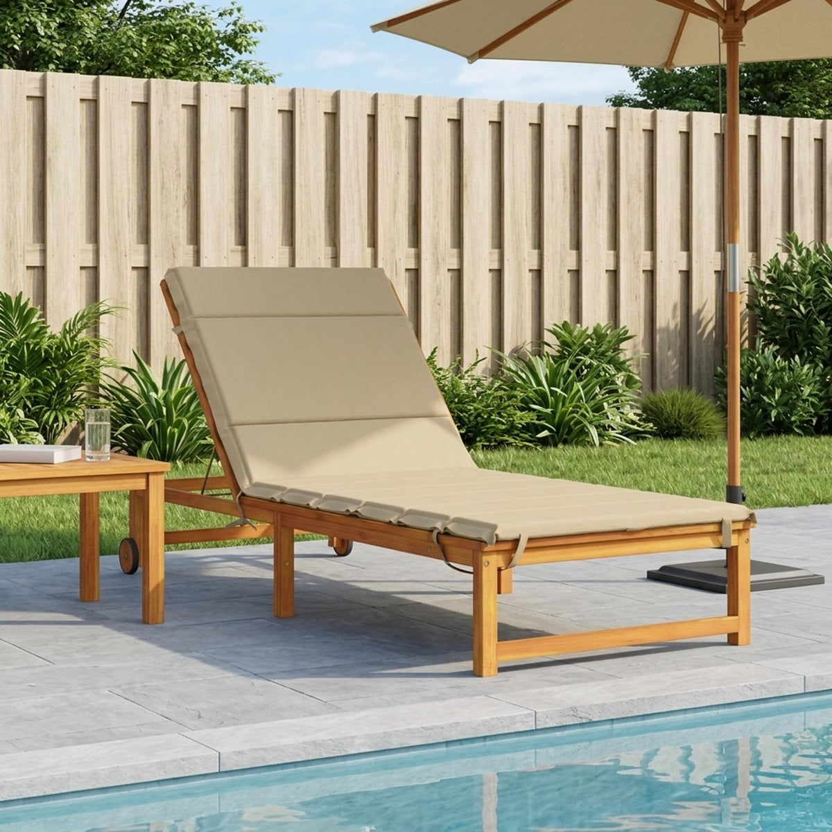 Sunlounger Cushion GEMERT Polyester 200 x 90 x 3 cm Beige