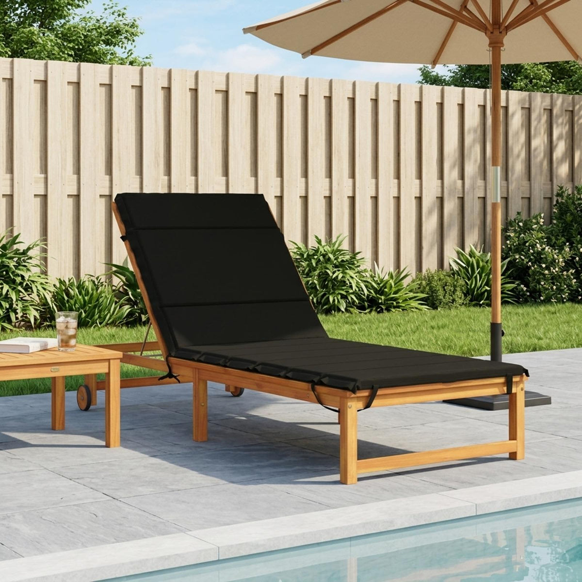 Sunlounger Cushion GEMERT Polyester 200 x 90 x 3 cm Black