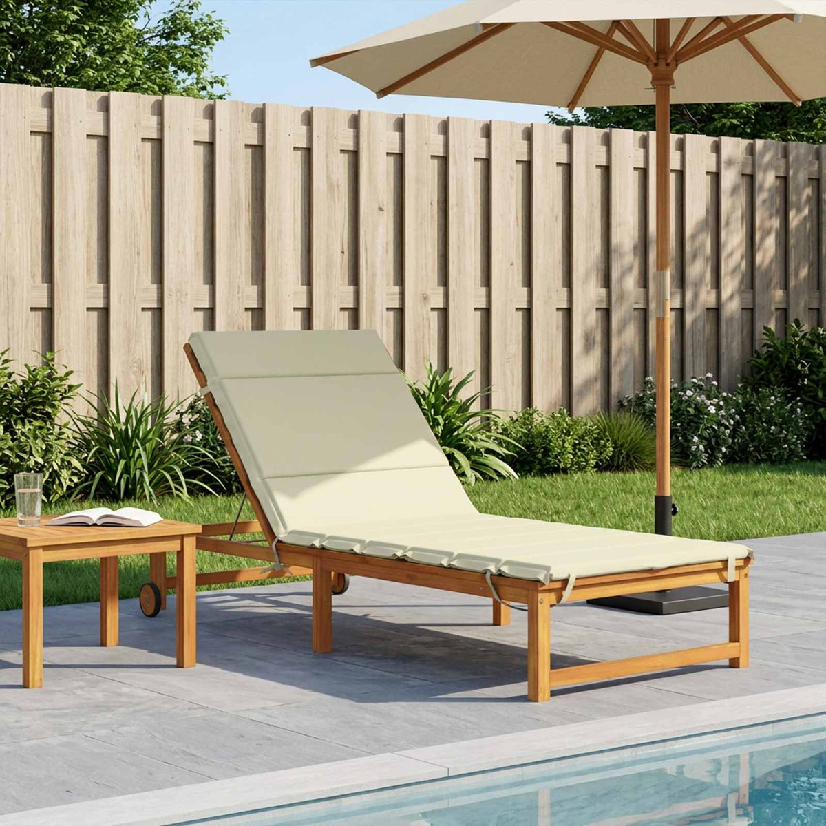 Sunlounger Cushion GEMERT Polyester 200 x 90 x 3 cm Cream