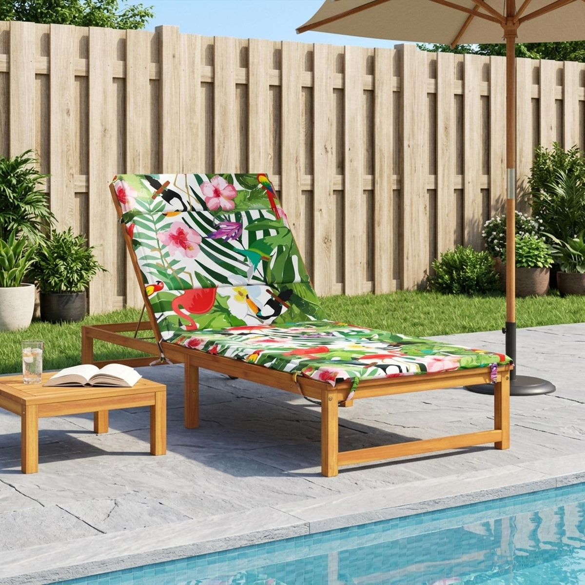 Sunlounger Cushion GEMERT Polyester 200 x 90 x 3 cm Multicolour