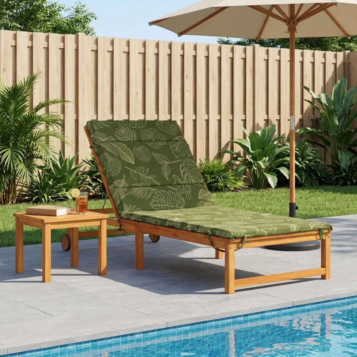Sunlounger Cushion GEMERT Polyester Leaf design