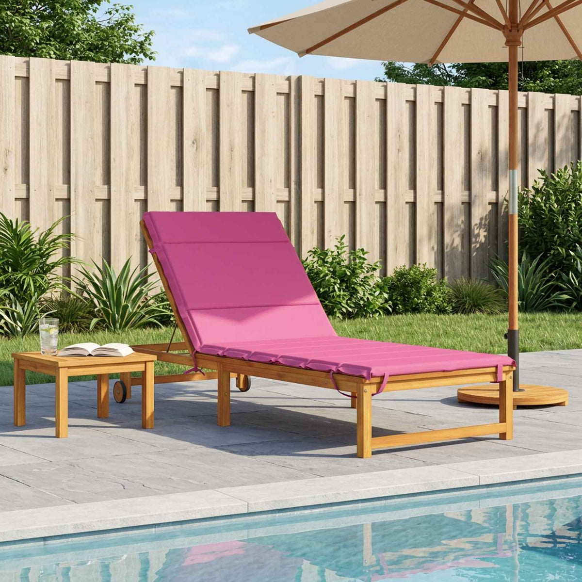 Sunlounger Cushion GEMERT Polyester 200 x 90 x 3 cm Pink