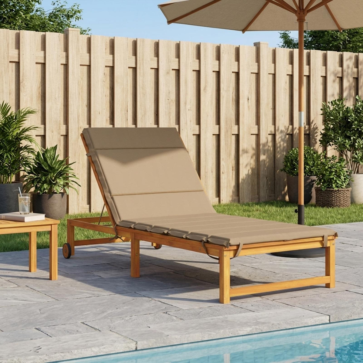 Sunlounger Cushion GEMERT Polyester 200 x 70 x 3 cm Taupe