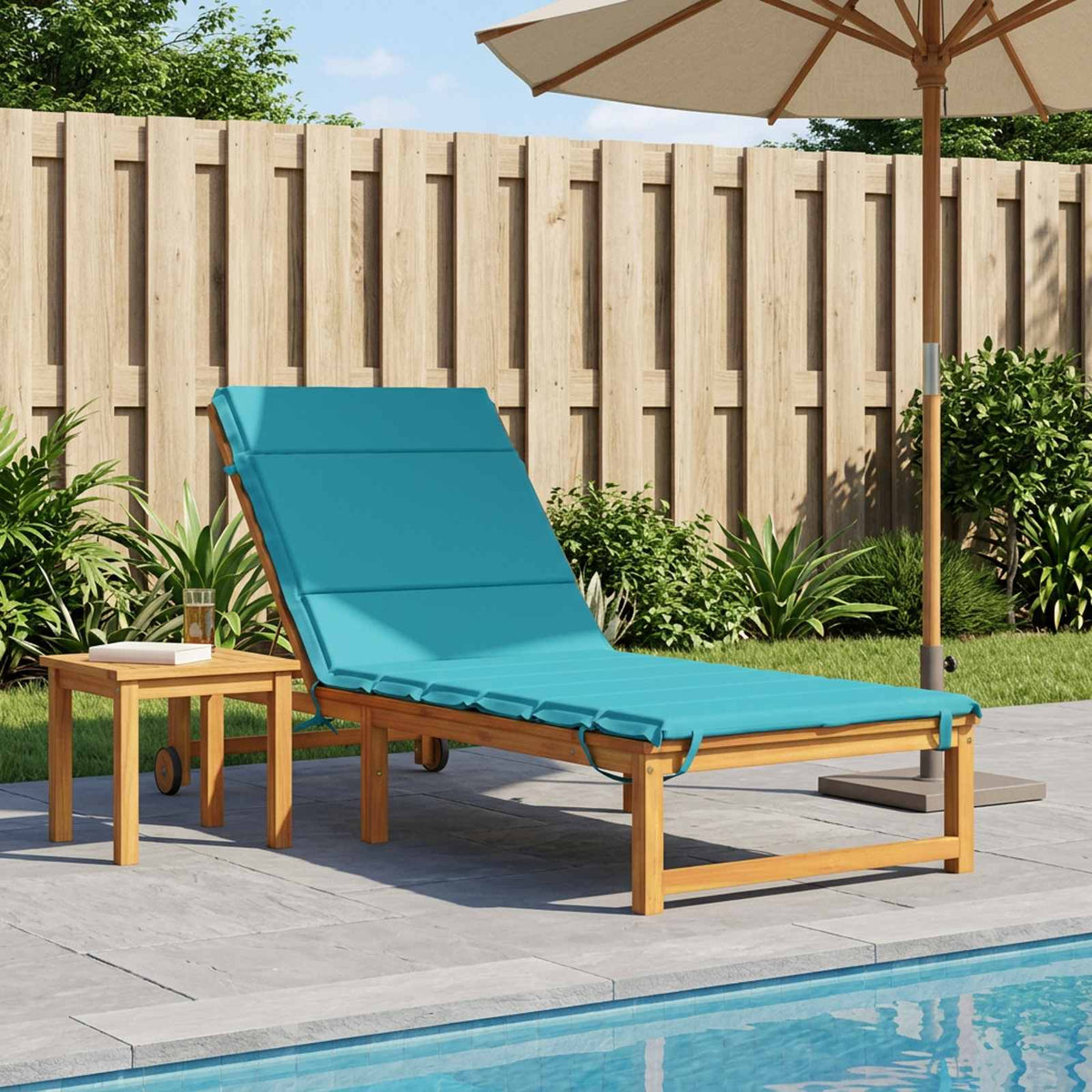 Sunlounger Cushion GEMERT Polyester 200 x 90 x 3 cm Turquoise