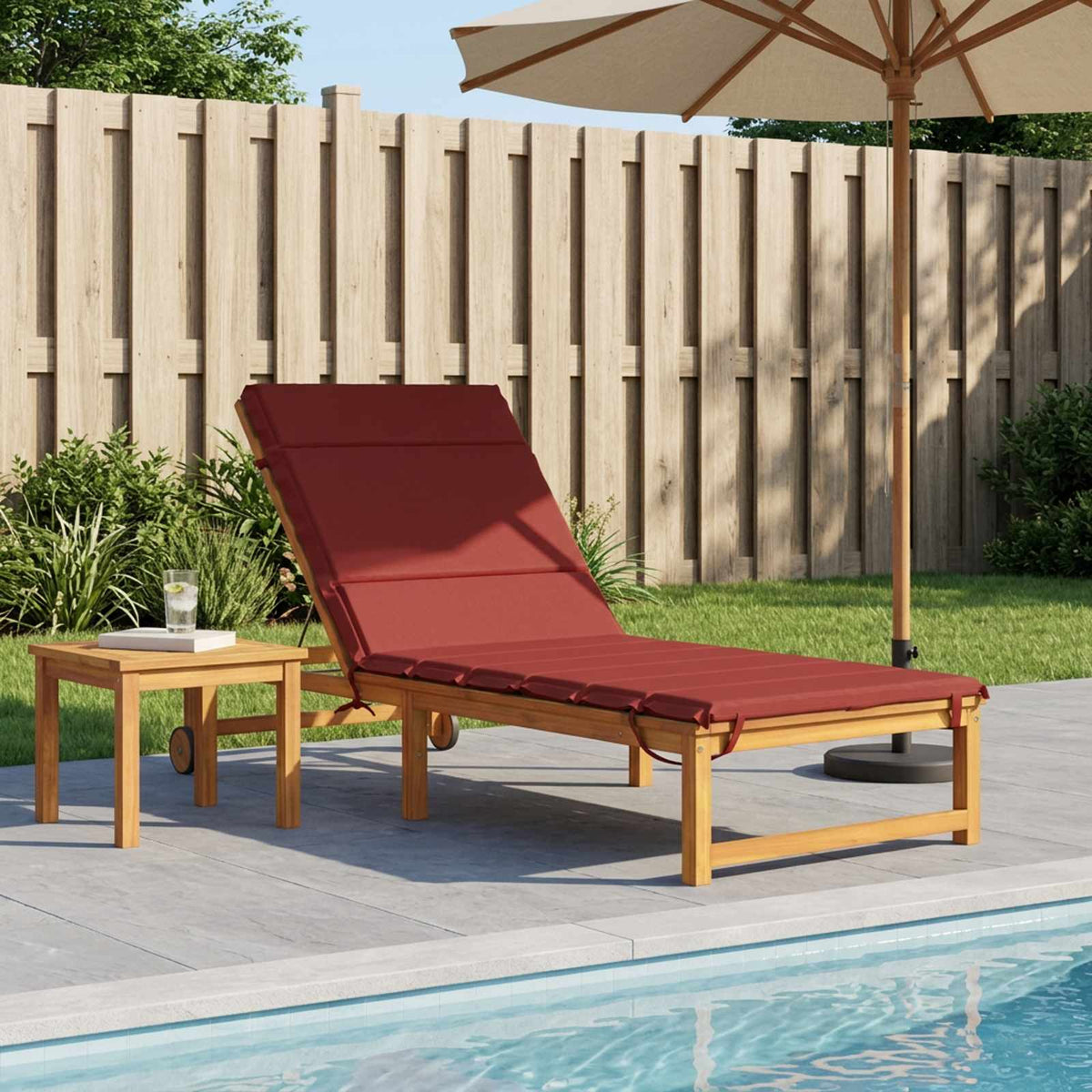 Sunlounger Cushion GEMERT Polyester 200 x 90 x 3 cm Wine red
