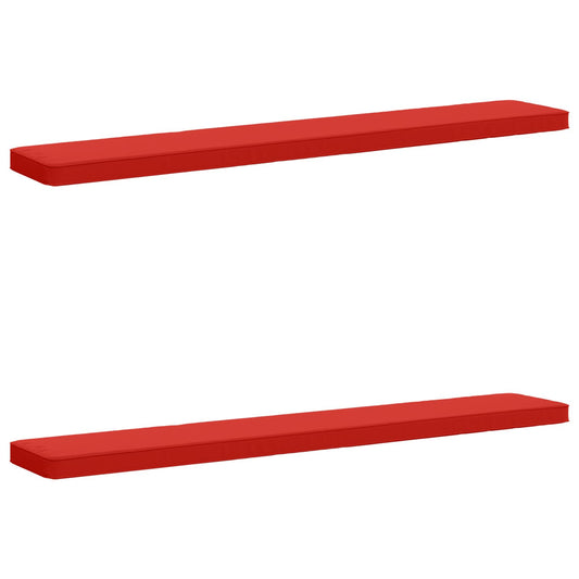 2-Piece Bench Cushions VUGHT 100% Polyester Red 2 pcs Length 30 cm Width 200 cm Red (polyester)