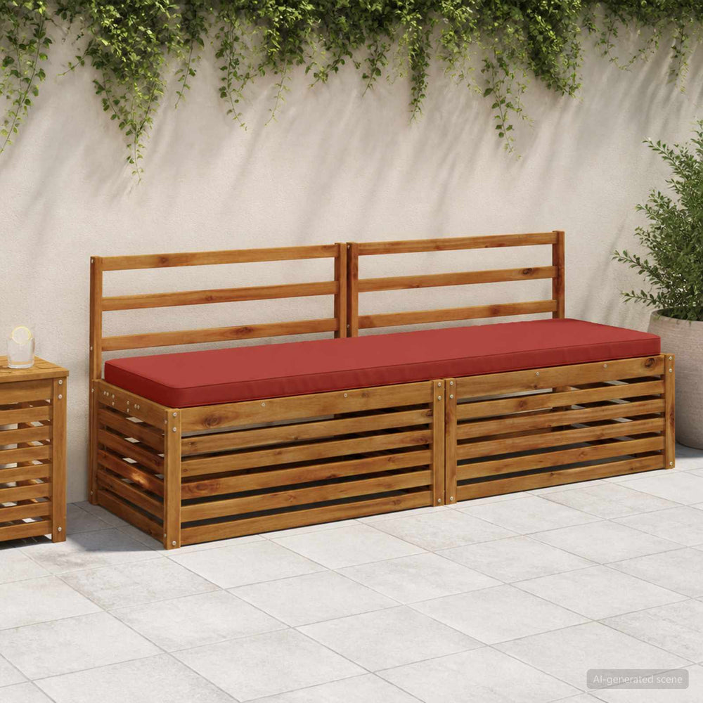 vidaXL 2-Piece Bench Cushions VUGHT 100% Polyester Red 2 pcs 200 x 50 cm