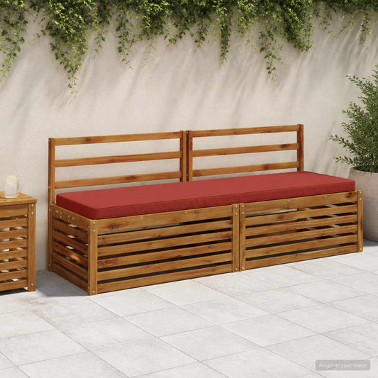 2-Piece Bench Cushions VUGHT 100% Polyester Red 2 pcs 200 x 50 cm Red (melange)