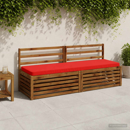 2-Piece Bench Cushions VUGHT 100% Polyester Red 2 pcs 200 x 50 cm Red (polyester)