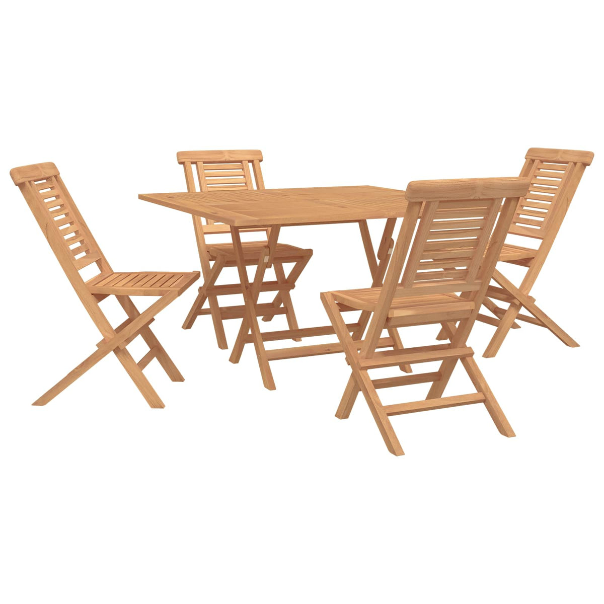 vidaXL Garden Set 5 pcs Brown 110 x 110 x 75 cm Solid Teak Wood 2