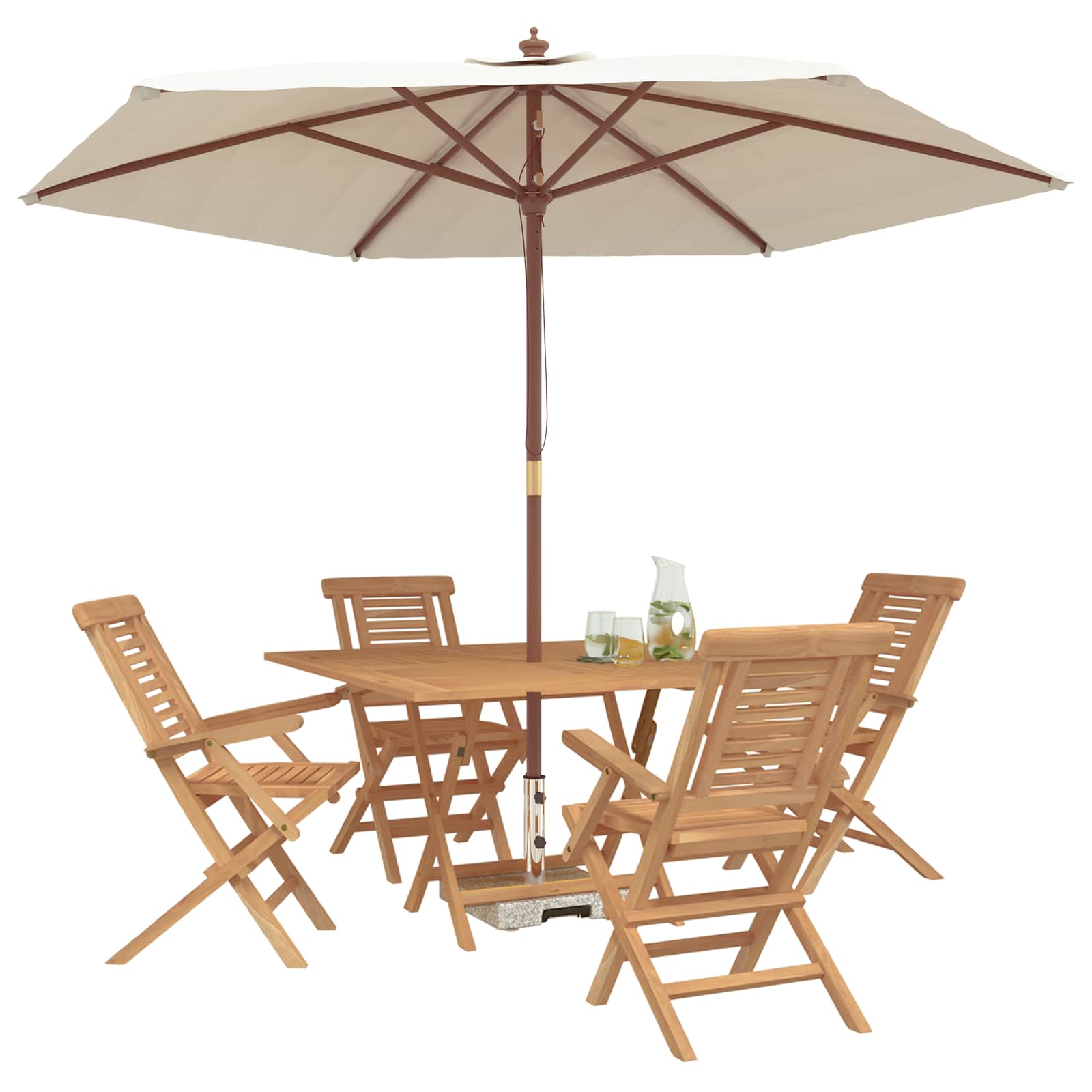 vidaXL Garden Set 5 pcs Brown Solid Teak Wood 3