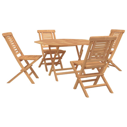vidaXL Garden Set 5 pcs Brown 110 x 110 x 75 cm Solid Teak Wood 2
