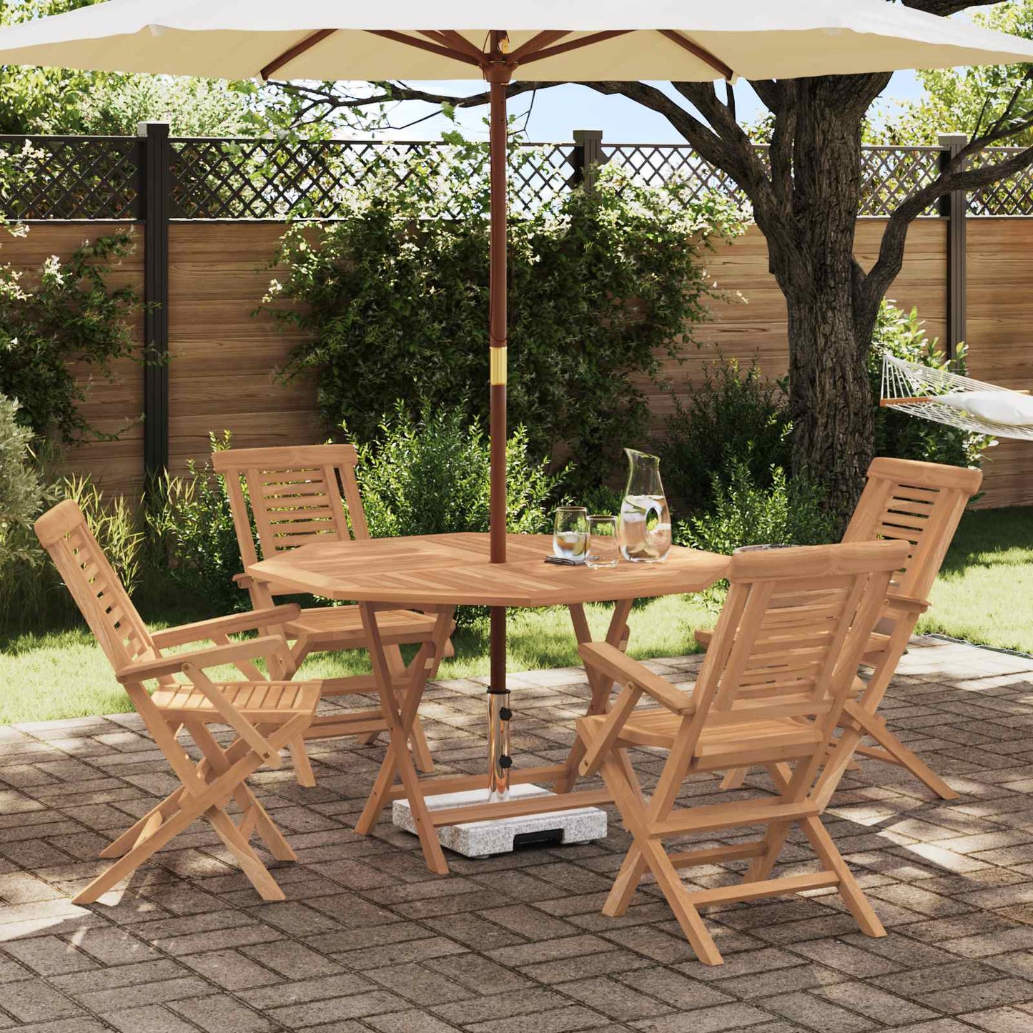vidaXL Garden Set 5 pcs Brown Solid Teak Wood 1