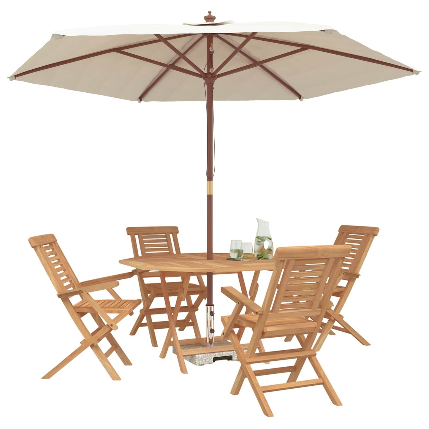 vidaXL Garden Set 5 pcs Brown Solid Teak Wood 3
