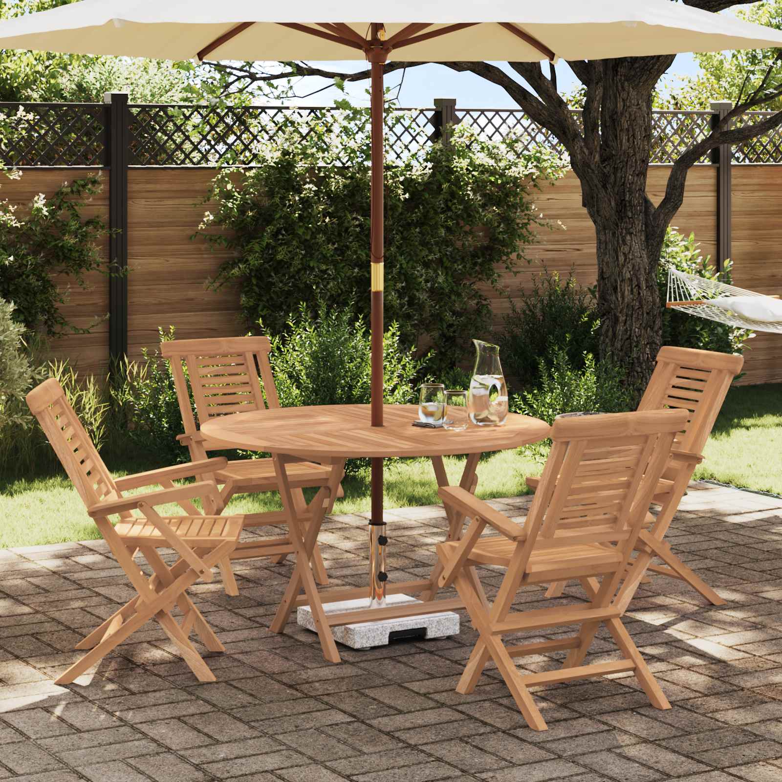 vidaXL Garden Set 5 pcs Brown Solid Teak Wood 1