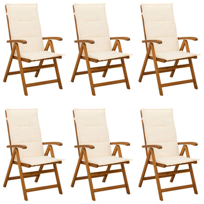 vidaXL Reclining Garden Chairs 6 pcs Natural Solid Acacia Wood 1