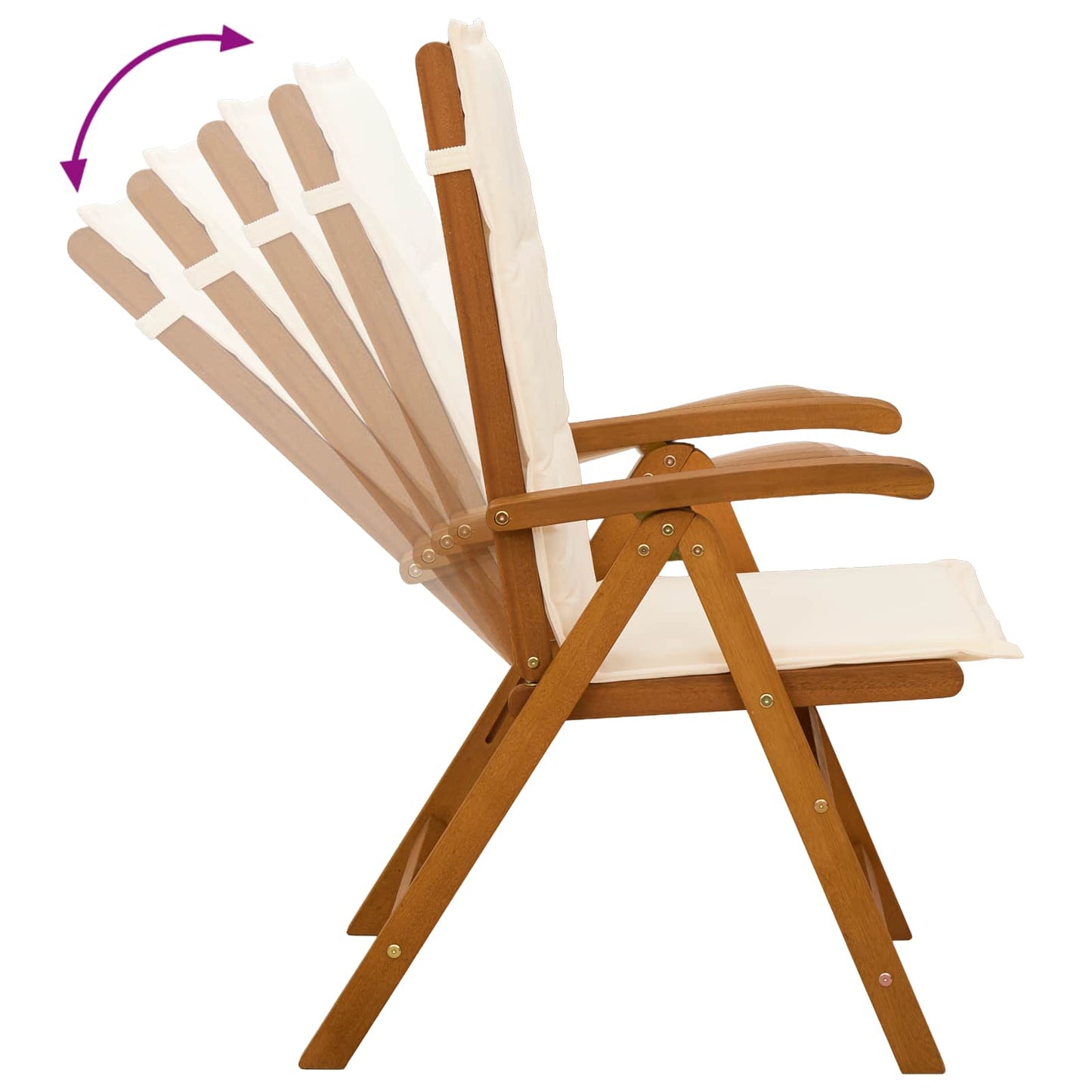 vidaXL Reclining Garden Chairs 6 pcs Natural Solid Acacia Wood 6