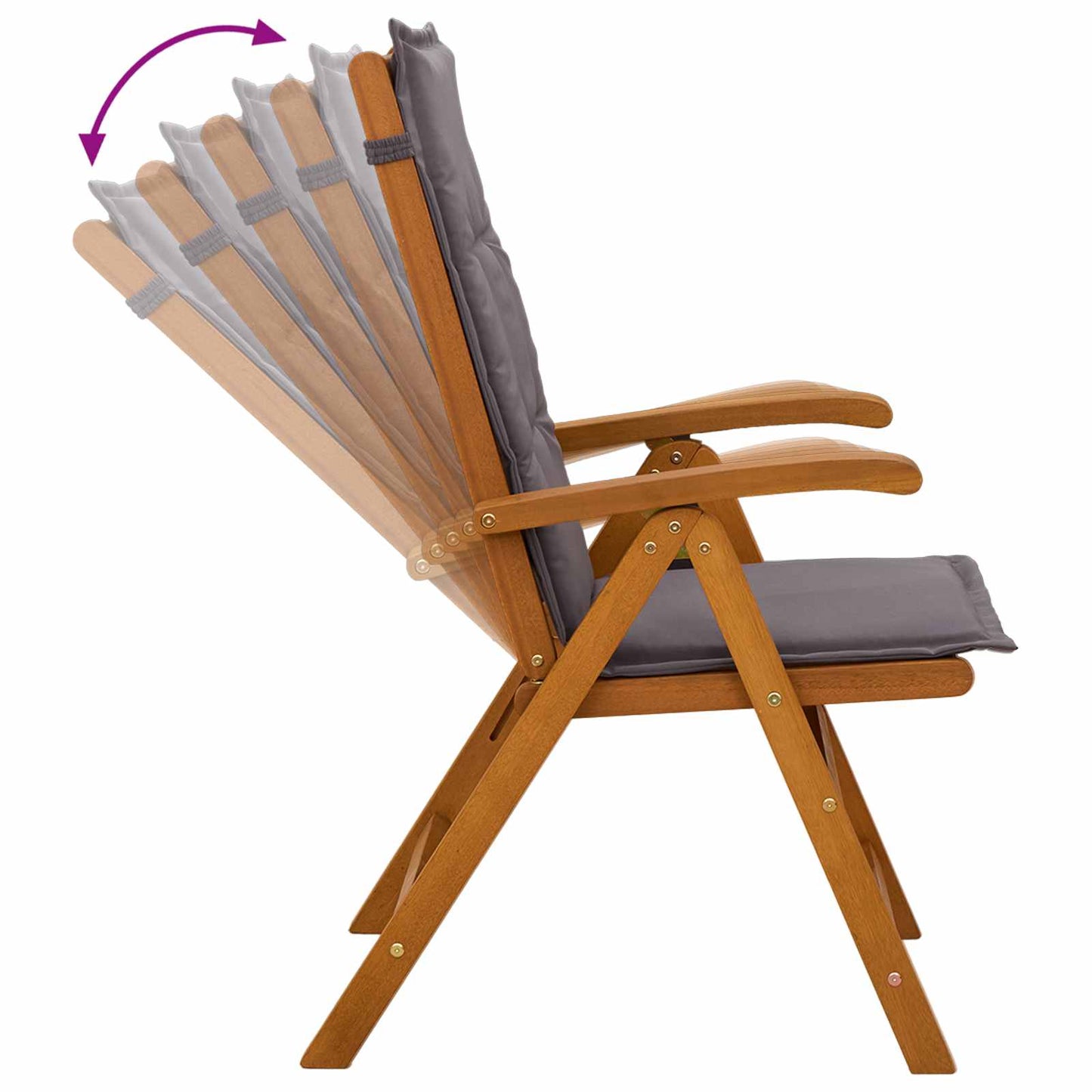vidaXL Reclining Garden Chairs 6 pcs Natural Solid Acacia Wood 6