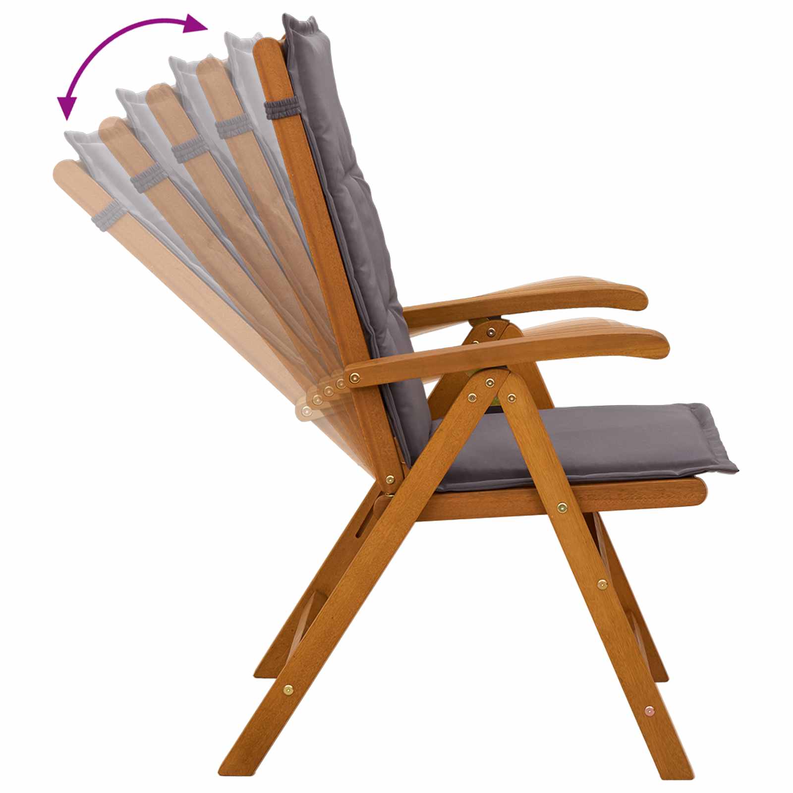 vidaXL Reclining Garden Chairs 6 pcs Natural Solid Acacia Wood 6