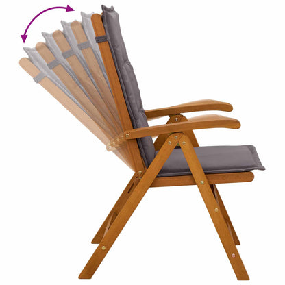 vidaXL Reclining Garden Chairs 6 pcs Natural Solid Acacia Wood 6