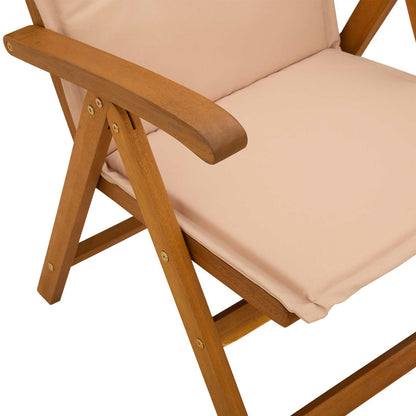 vidaXL Reclining Garden Chairs 6 pcs Natural Solid Acacia Wood 4