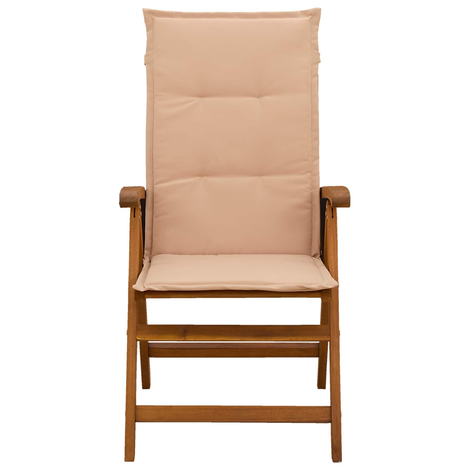 vidaXL Reclining Garden Chairs 6 pcs Natural Solid Acacia Wood 2