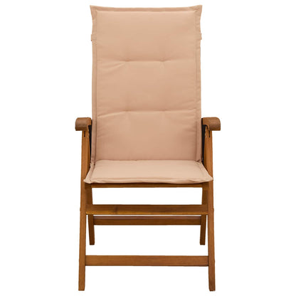 vidaXL Reclining Garden Chairs 6 pcs Natural Solid Acacia Wood 2