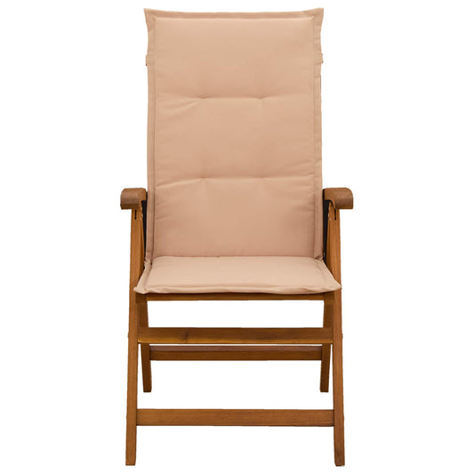 vidaXL Reclining Garden Chairs 6 pcs Natural Solid Acacia Wood 2