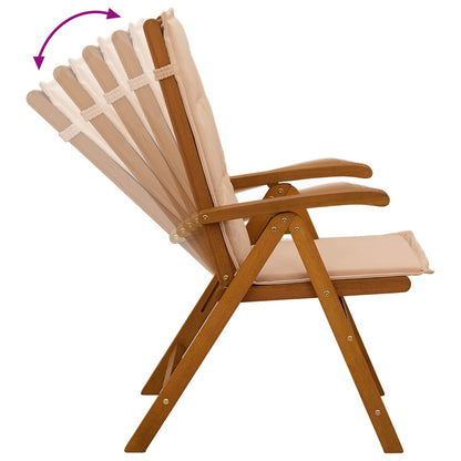 vidaXL Reclining Garden Chairs 6 pcs Natural Solid Acacia Wood 6