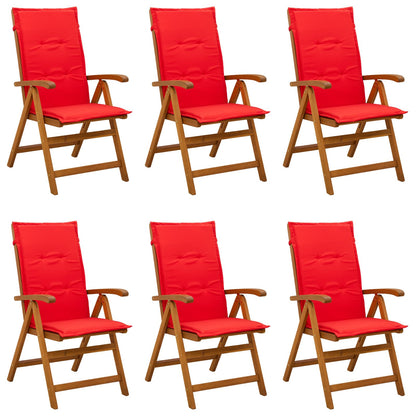 vidaXL Reclining Garden Chairs 6 pcs Natural Solid Acacia Wood 1