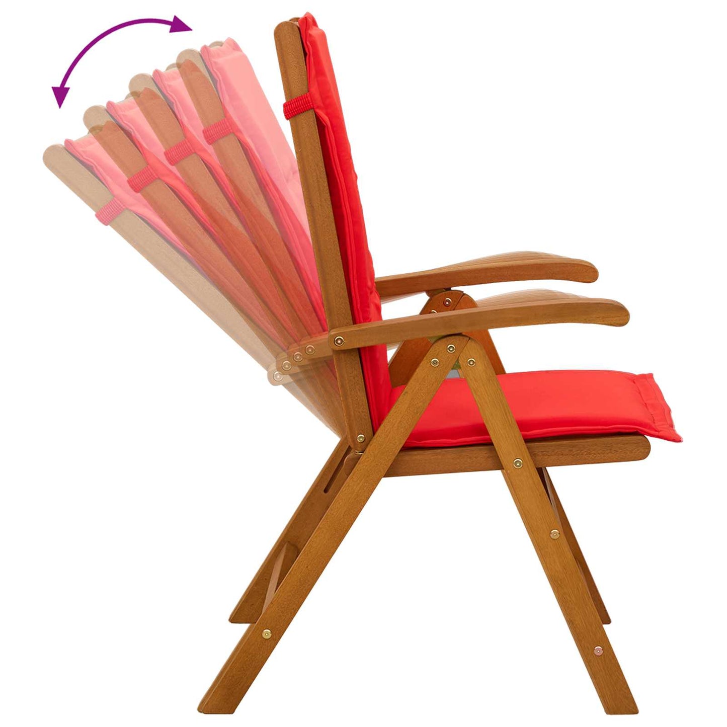 vidaXL Reclining Garden Chairs 6 pcs Natural Solid Acacia Wood 6