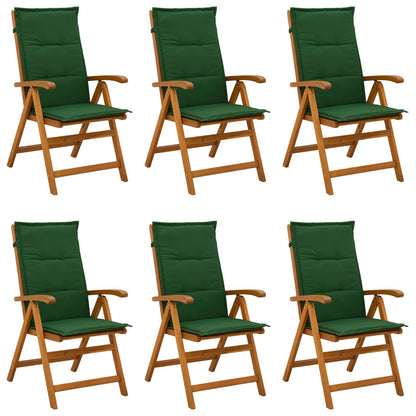 vidaXL Reclining Garden Chairs 6 pcs Natural Solid Acacia Wood 1