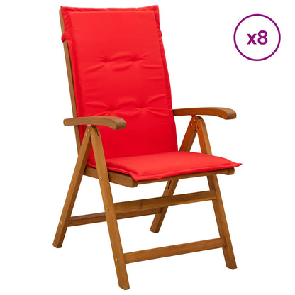 vidaXL Reclining Garden Chairs 8 pcs Natural Solid Acacia Wood 1