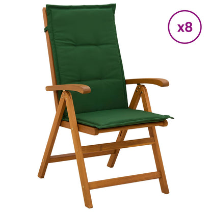vidaXL Reclining Garden Chairs 8 pcs Natural Solid Acacia Wood 1