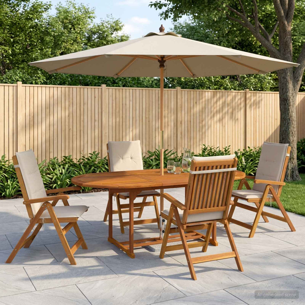 vidaXL 5-Piece Garden Dining Set Natural Solid Acacia Wood