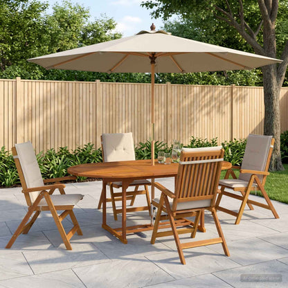 vidaXL 5-Piece Garden Dining Set Natural Solid Acacia Wood 1