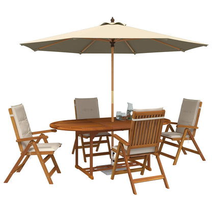 vidaXL 5-Piece Garden Dining Set Natural Solid Acacia Wood 3