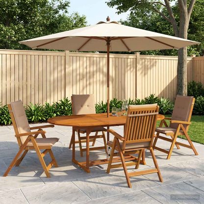 vidaXL 5-Piece Garden Dining Set Natural Solid Acacia Wood 1