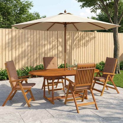 vidaXL 5-Piece Garden Dining Set Natural Solid Acacia Wood 1