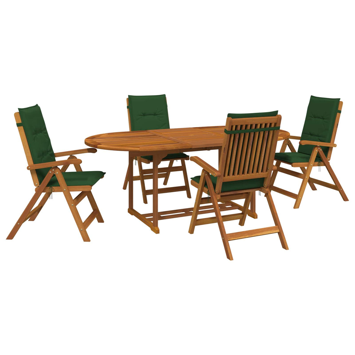 vidaXL 5-Piece Garden Dining Set Natural Solid Acacia Wood 2