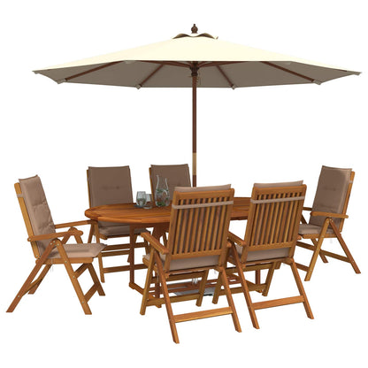 vidaXL 7-Piece Garden Dining Set Natural Solid Acacia Wood 3
