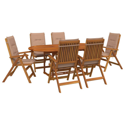 vidaXL 7-Piece Garden Dining Set Natural Solid Acacia Wood 2