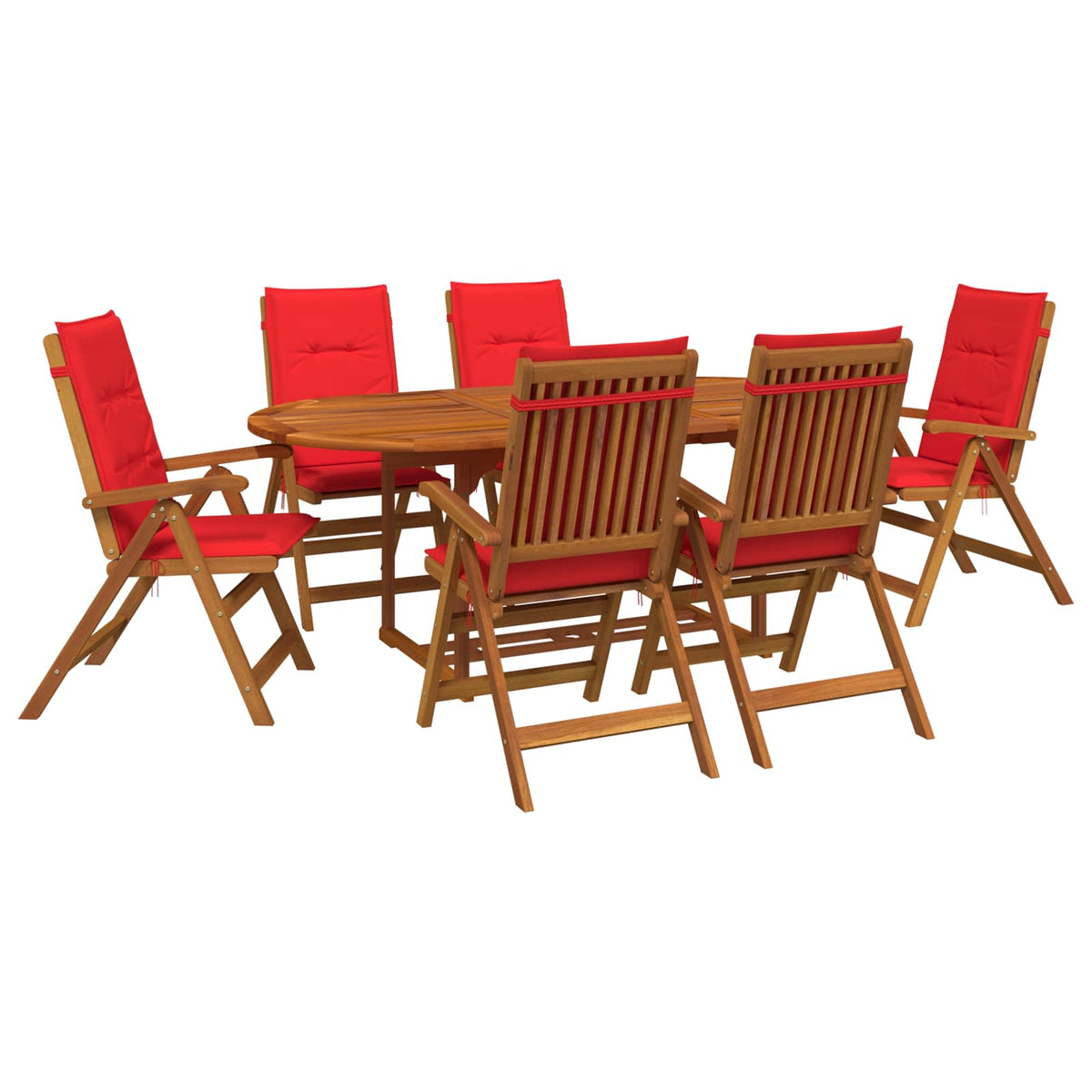 vidaXL 7-Piece Garden Dining Set Natural Solid Acacia Wood 2