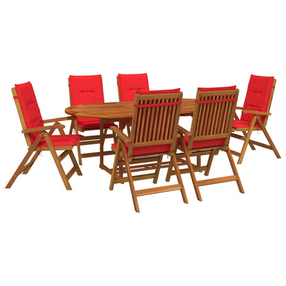 vidaXL 7-Piece Garden Dining Set Natural Solid Acacia Wood 2