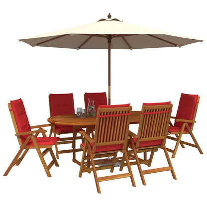 vidaXL 7-Piece Garden Dining Set Natural Solid Acacia Wood 3