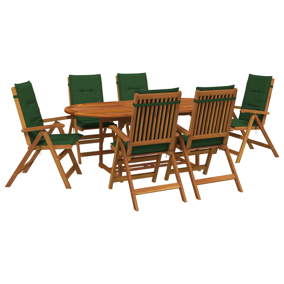 vidaXL 7-Piece Garden Dining Set Natural Solid Acacia Wood 2