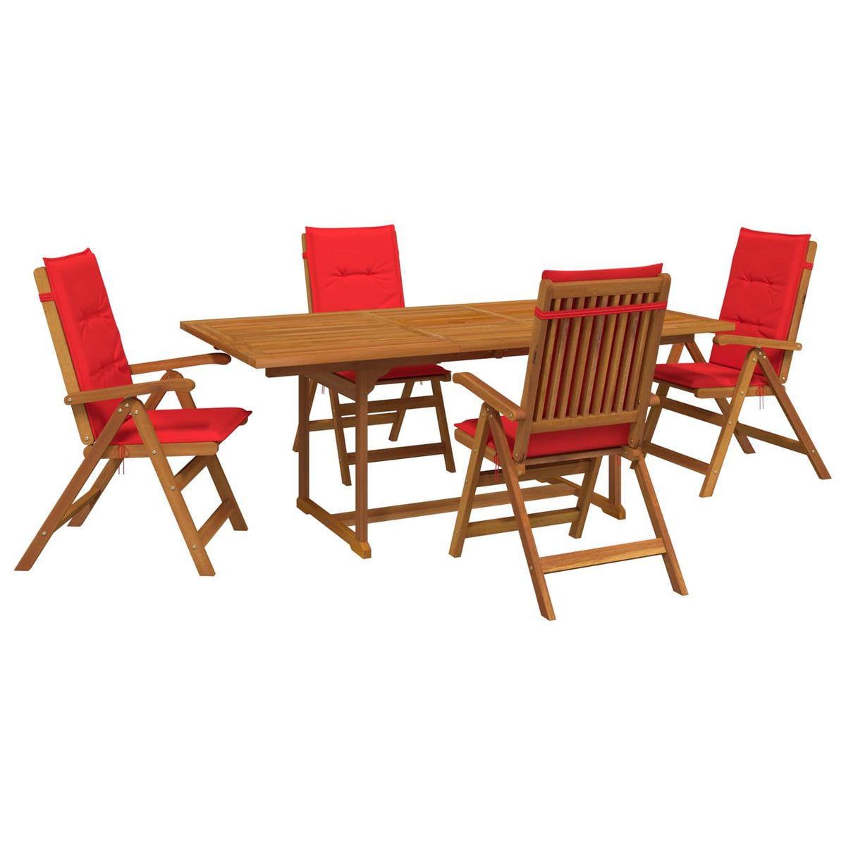 vidaXL 5-Piece Garden Dining Set Natural Solid Acacia Wood 2